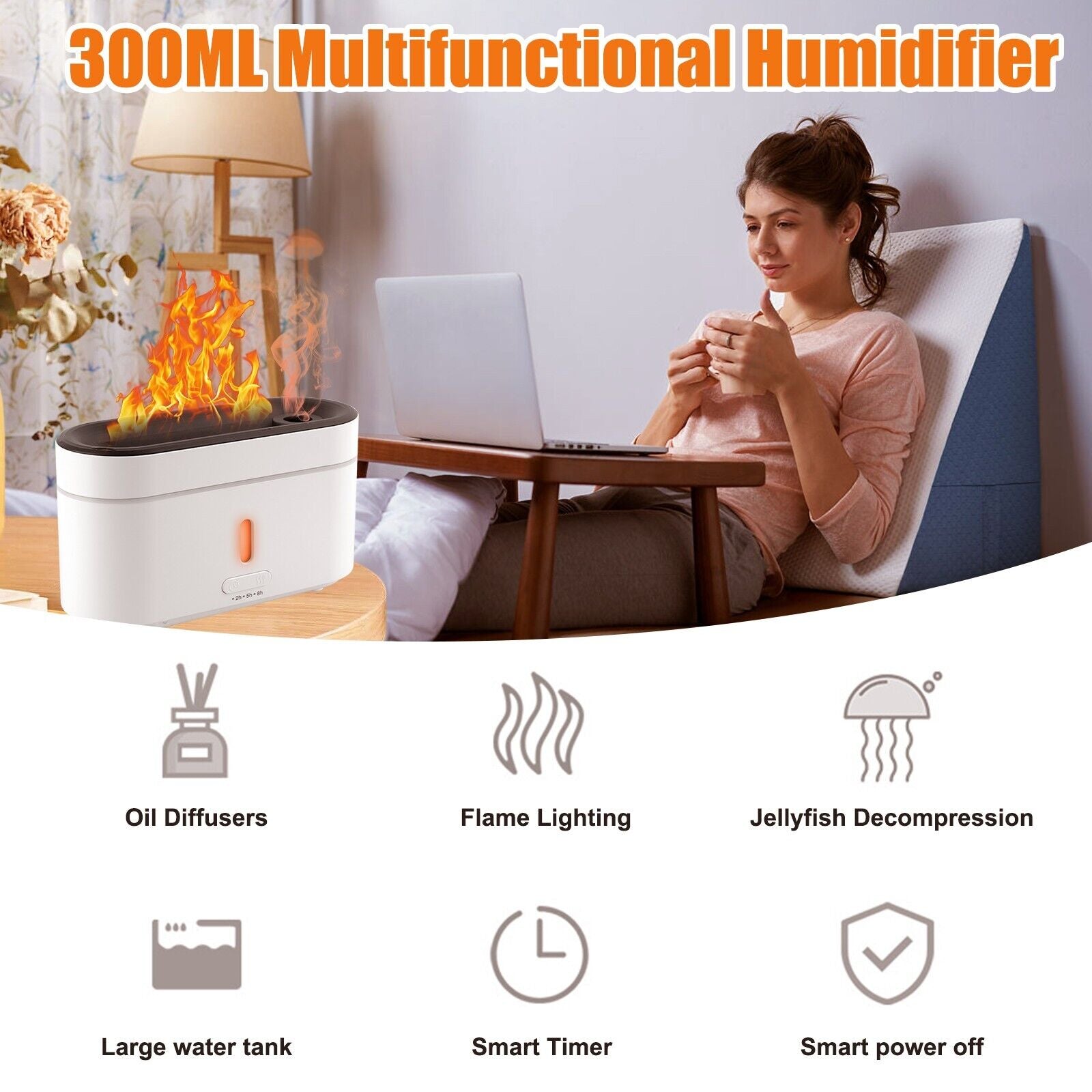 Ultraschall Luftbefeuchter Aroma Diffuser Diffusor Humidifier LED Licht 2 Farben