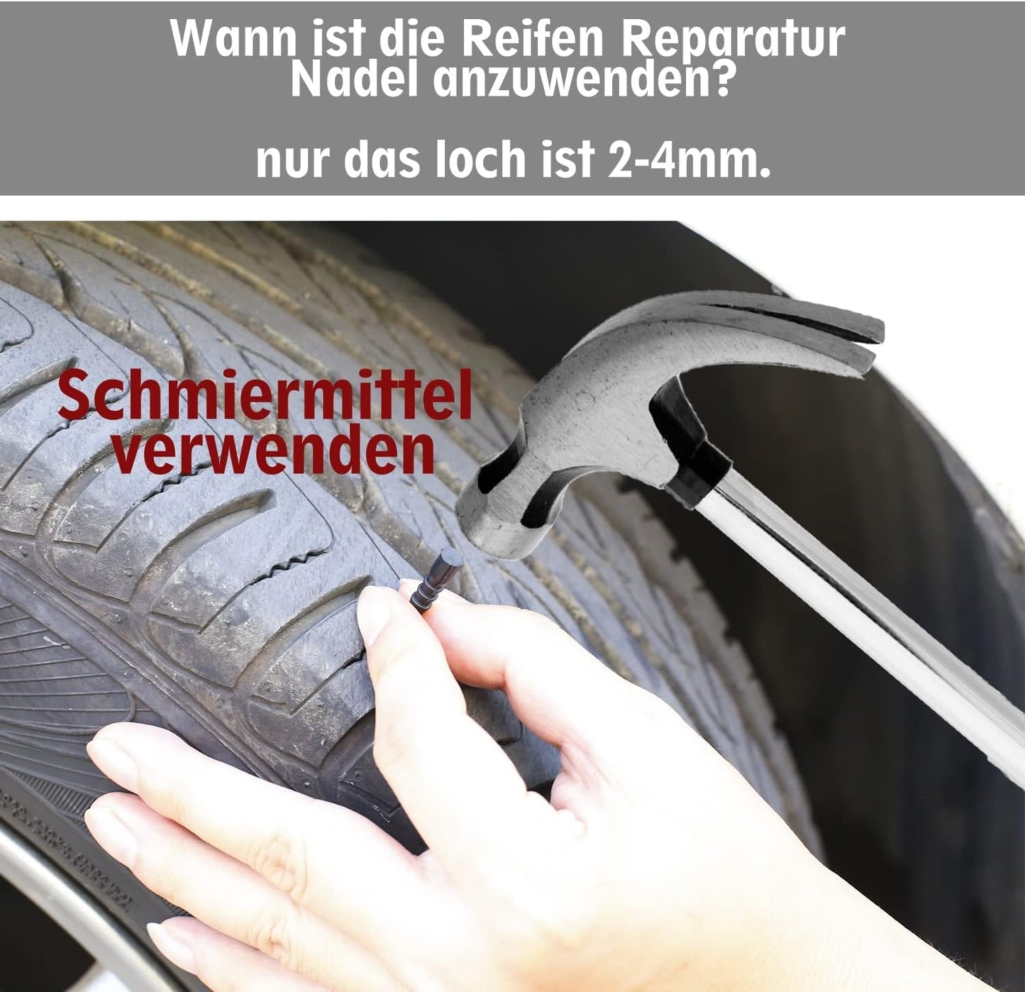 Reifen Reparaturset, 100 TLG. Autoreifen Mit Reifendruckmesser, Handschuhe Und 35 Zubehör, Flickset Für Autos, Fahrräder, Motorrad, Traktor, Lastwagen