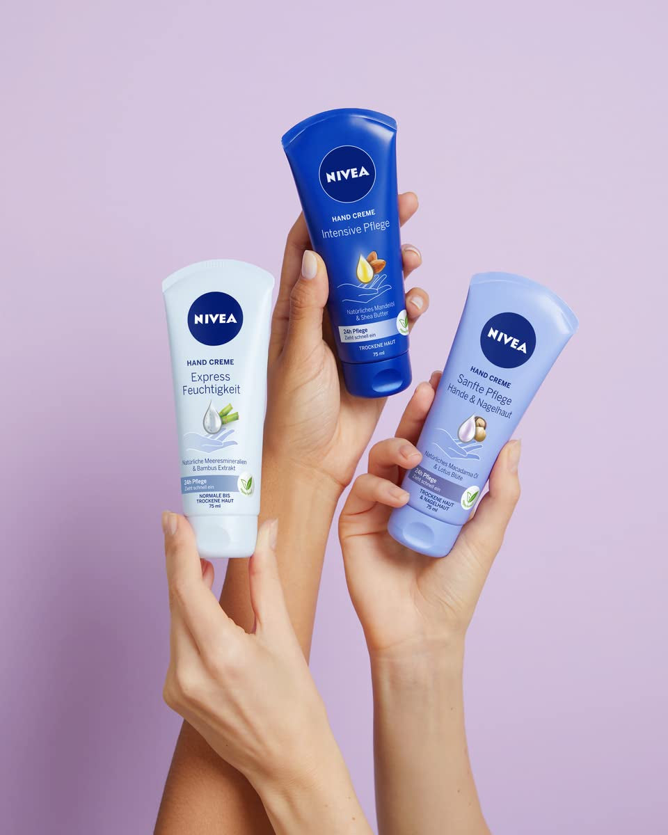 NIVEA Intensive Pflege Hand Creme (75 Ml), Reichhaltige Hautcreme Mit Mandel-Öl Für Intensive Feuchtigkeit, Handpflege Mit Dem Einzigartigen NIVEA Duft